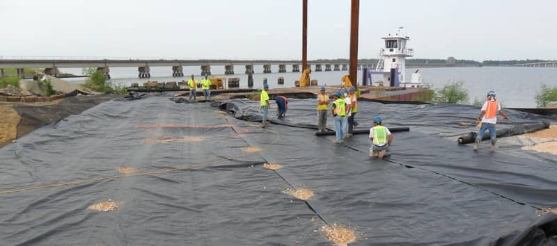 XR Geomembrane Decon Station Installation at Biloxi Bay